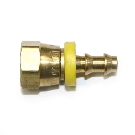 Interstate Pneumatics Easy Lock Brass Hose Fittings, Connectors, 1/4 Inch Push-Lock Barb x 1/4 Inch Swivel Female NPT End FL244